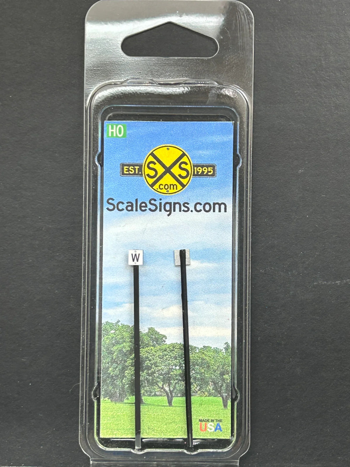 ScaleSigns HO-2044C HO Scale Railroad Whistle Board Sign