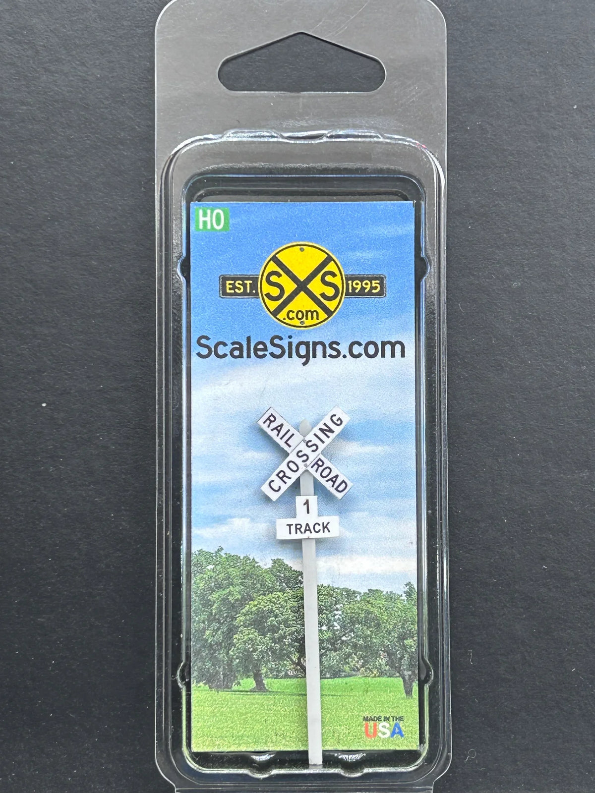 ScaleSigns HO-2219-v1 HO Scale Crossbucks +1 Track Sign