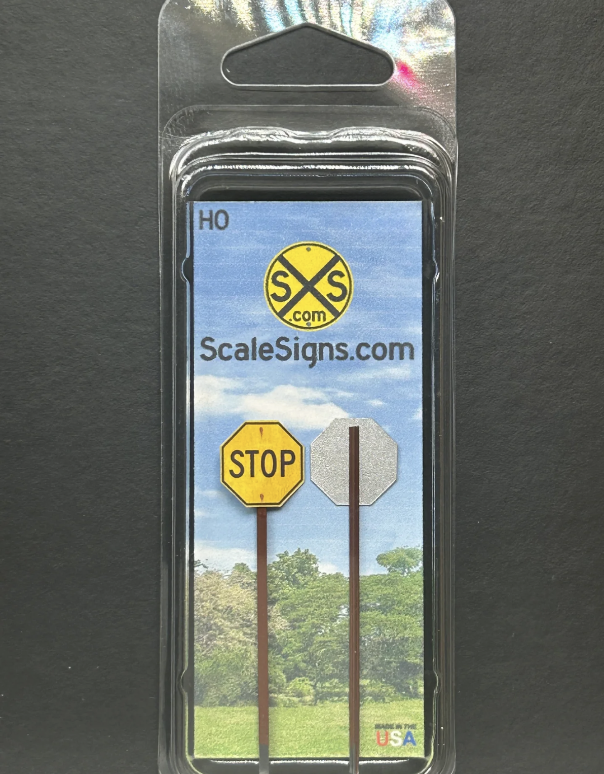 ScaleSigns HO-2501CW HO Scale Yellow (Pre-1972) Stop Sign
