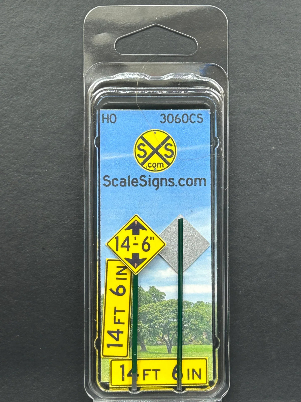 ScaleSigns HO-3060CS HO Scale 14'6" Low Clearance Signs with Bridge Signs