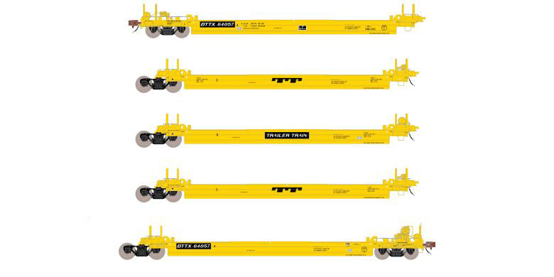 ScaleTrains 40082 HO Scale Rivet Counter PS-Trinity 5 Unit Backpacker Well Car "TT" DTTX 64069