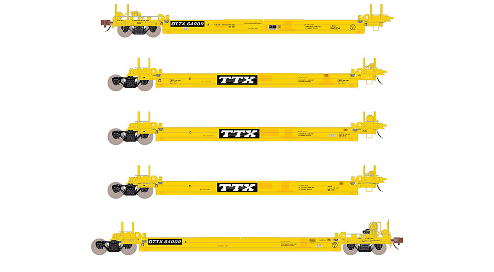 ScaleTrains 40084 HO Scale Rivet Counter PS-Trinity 5 Unit Backpacker Well Car DTTX 64015