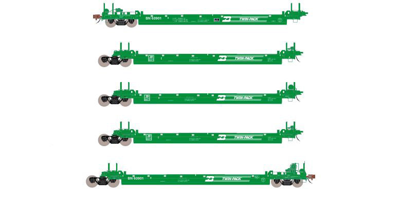 ScaleTrains 40088 HO Scale Rivet Counter PS-Trinity 5 Unit Backpacker Well Car BN 63905