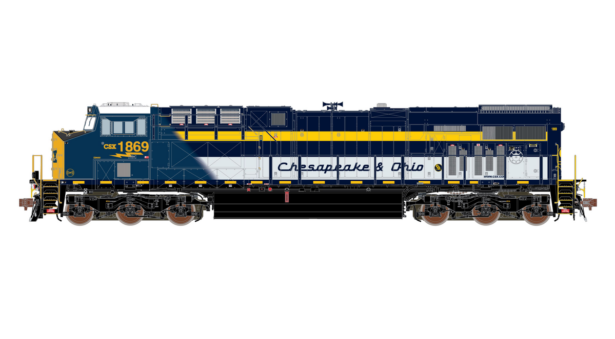 ScaleTrains Rivet 39911 HO Scale GE ES44AH GEVo C&O Heritage CSX 1869 DCC Sound