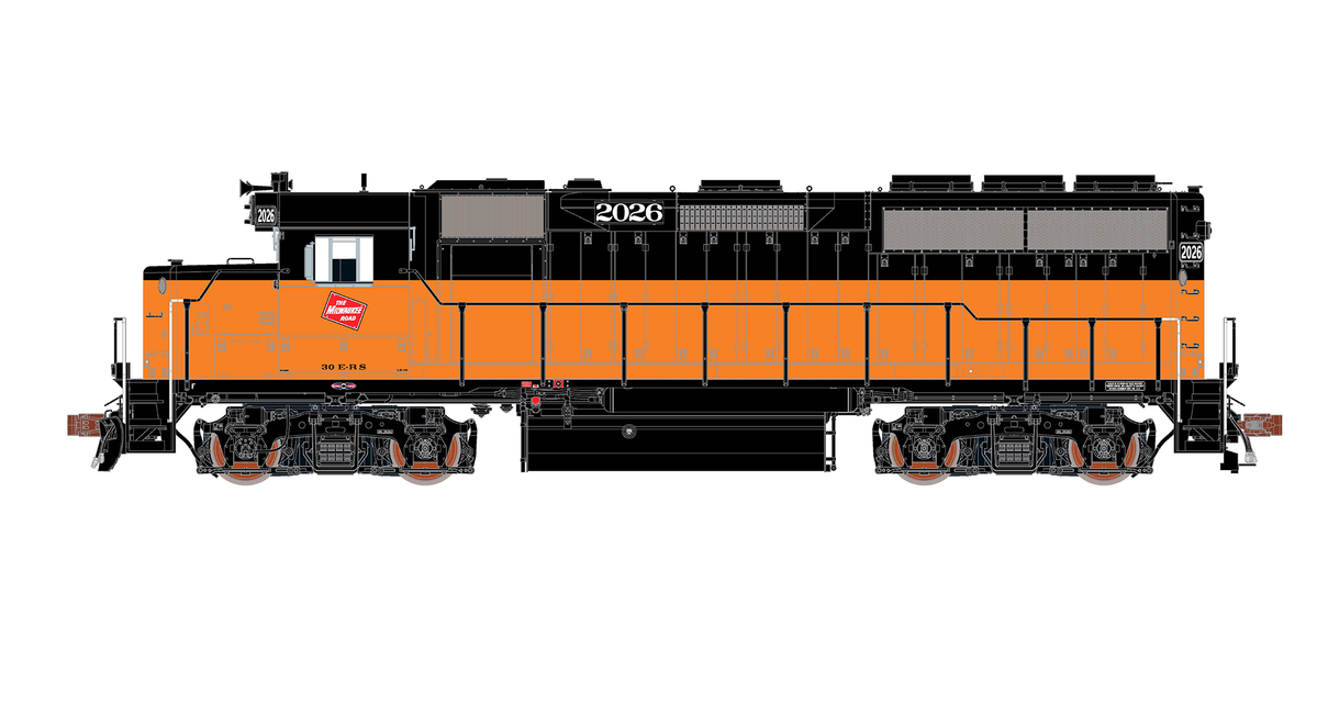 ScaleTrains Rivet 40208 HO Scale EMD GP40 Phase Ia3 Milwaukee Road MILW 2034