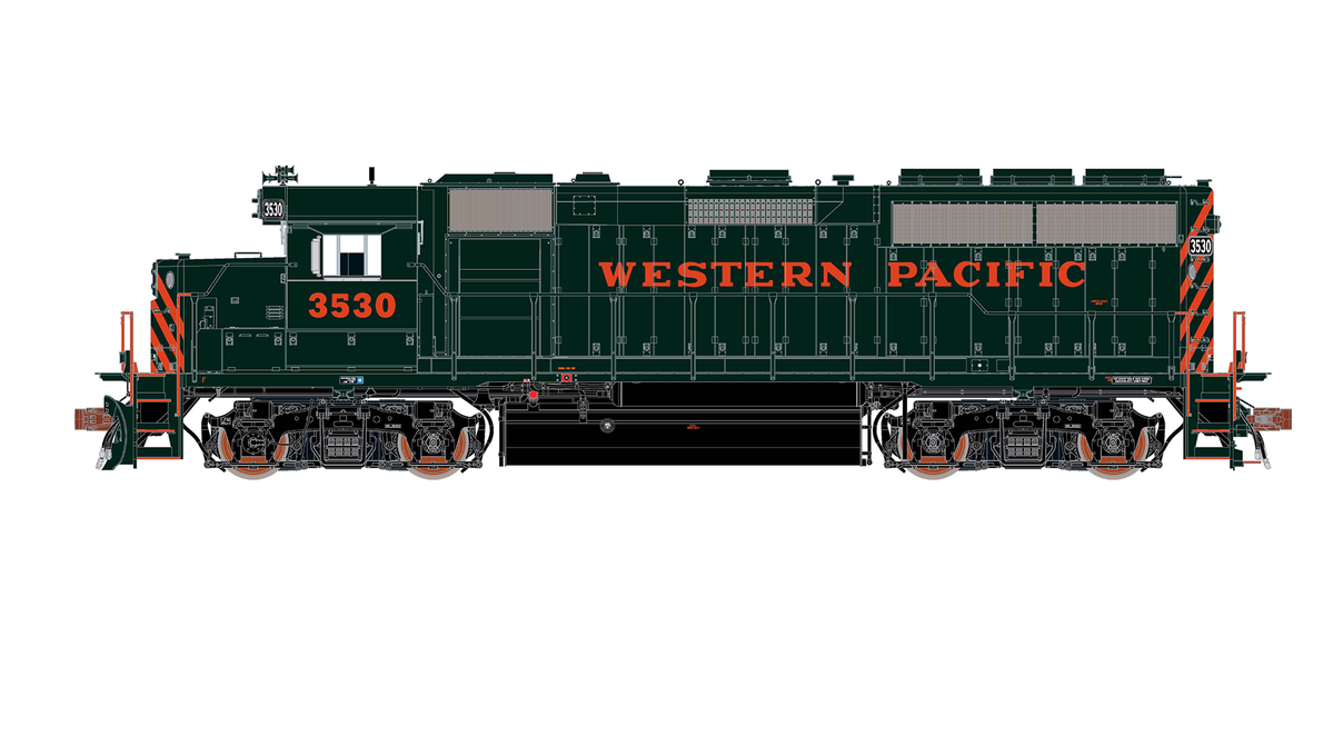 ScaleTrains Rivet 40230 HO Scale EMD GP40 Phase II Western Pacific WP 3530