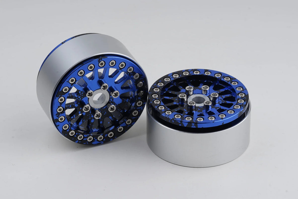 Shift RCS Blue Splash Maverick 1.9" Beadlock Wheels