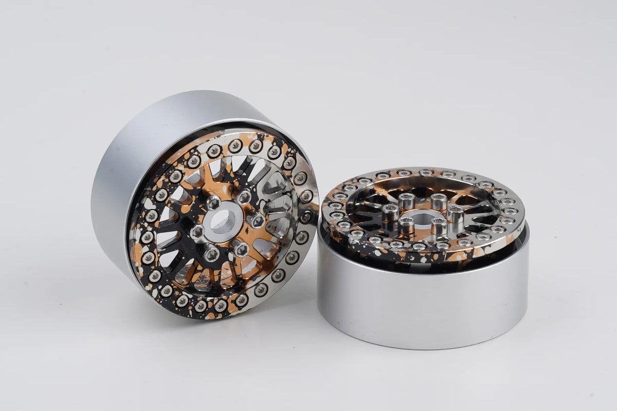 Shift RCS Copper/Silver Splash Maverick 1.9" Beadlock Wheels