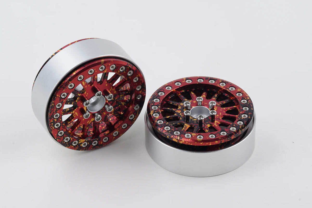 Shift RCS Red Splatter MAVERICK 2.2" Beadlock Wheels