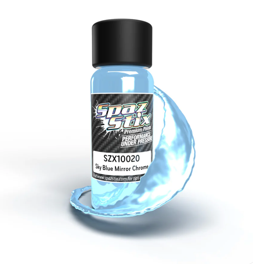 Spaz Stix 10020 Sky Blue Mirror Chrome Airbrush Ready Paint