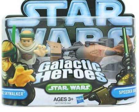 Hasbro Star Wars Galactic Heroes Luke Skywalker & Speeder Bike Action Figure