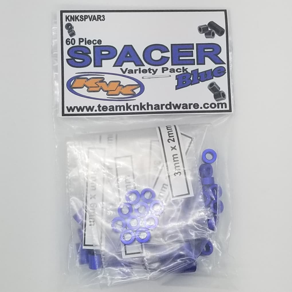 Team KNK (SPVAR3) Blue Aluminum Spacer Variety Pack