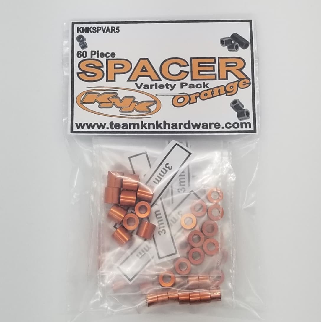 Team KNK (SPVAR5) Orange Aluminum Spacer Variety Pack