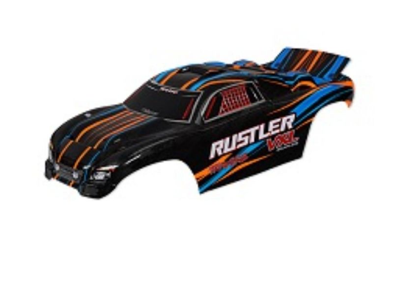 Traxxas 3720T Body Rustler VXL Orange (Painted Decals Applied) (3720T)