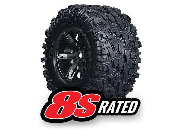 Traxxas 7772X Maxx AT Tires Mounted on  Black Wheels for 8S X-Maxx