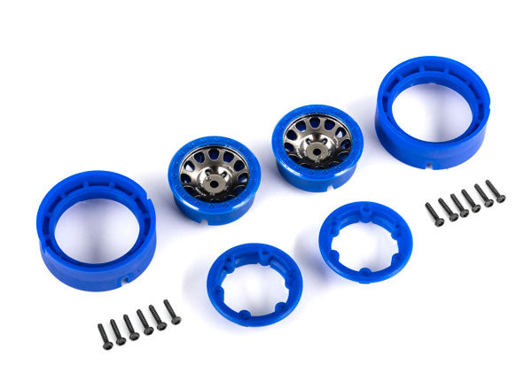 Traxxas 9781 Black and Blue 1.0" Beadlock 105 Method Race Wheels for TRX-4M