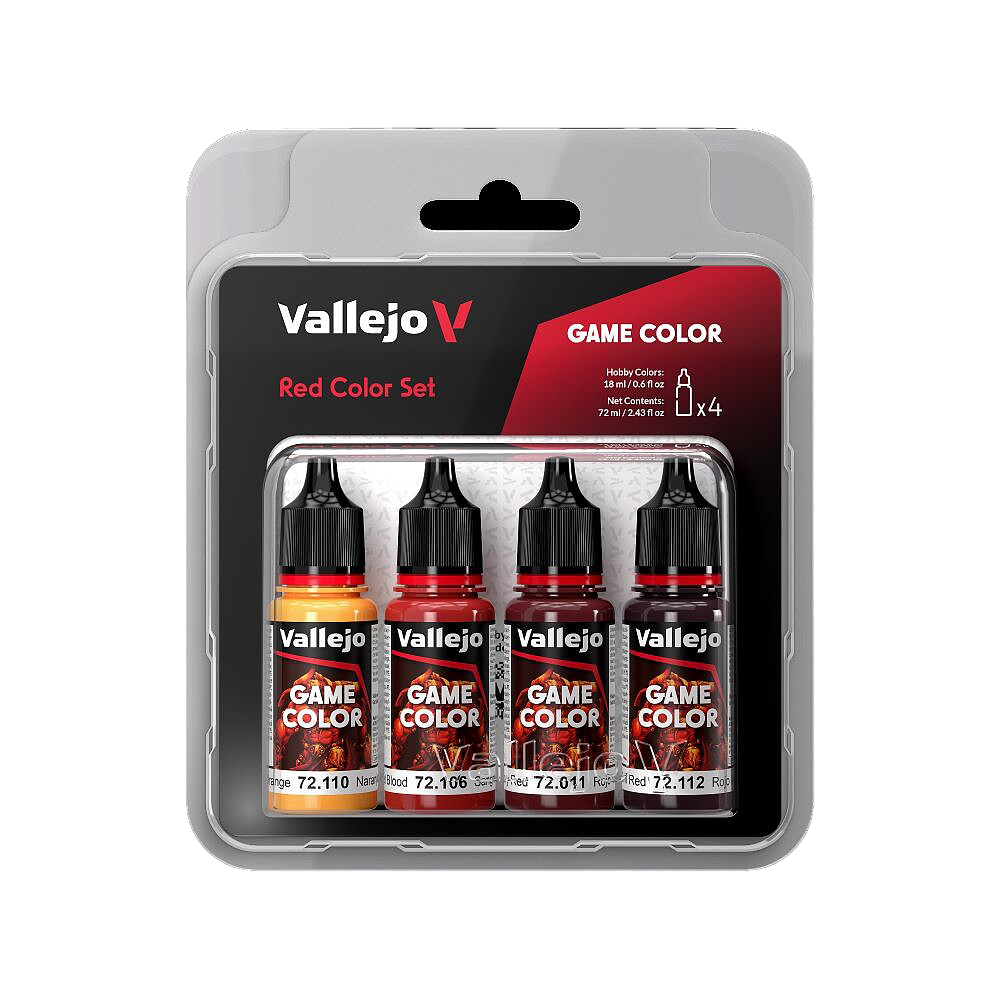 Vallejo 72.377 Red (Base, Shadow, Light) Game Color