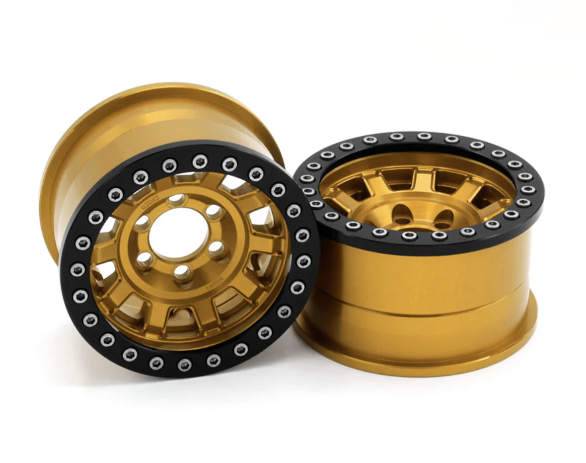 Vanquish Products VPS08708 KMC 2.2 KM236 Tank Beadlock Wheel Gold Anodized