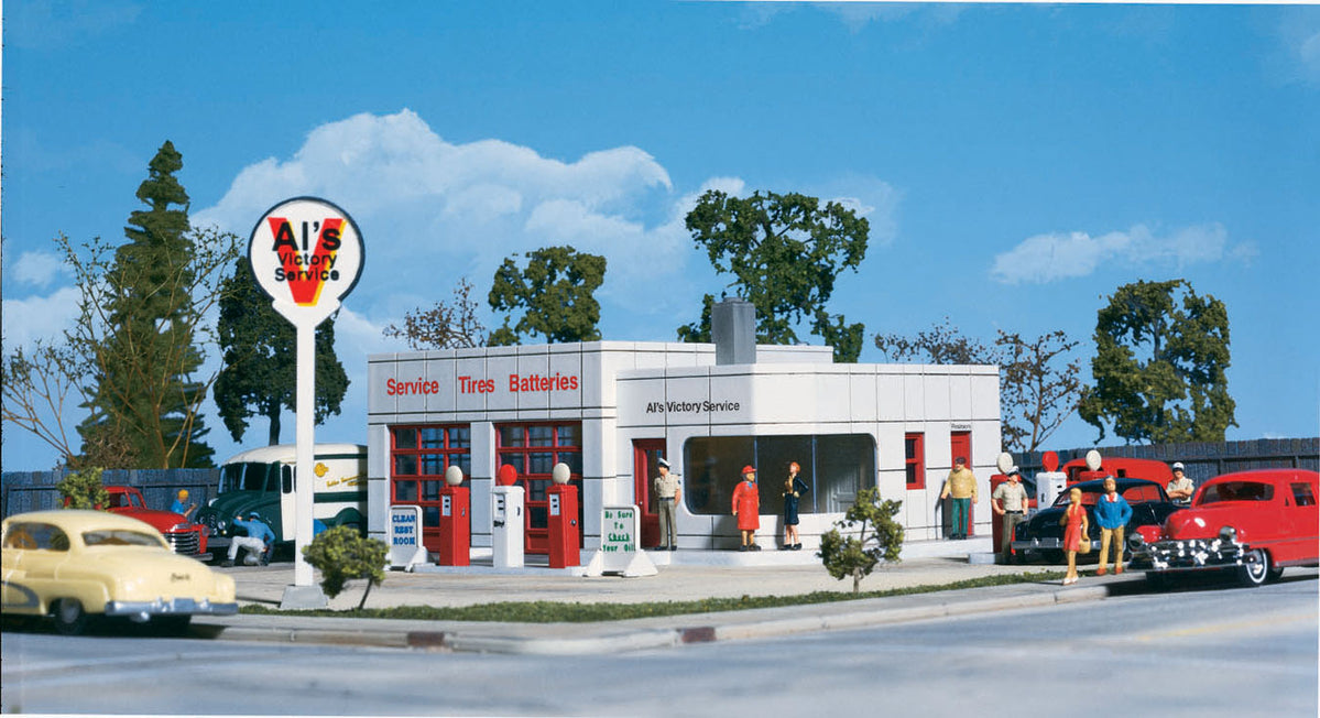 Walthers 933-3072 HO Scale Al's Victory Service Gas Station