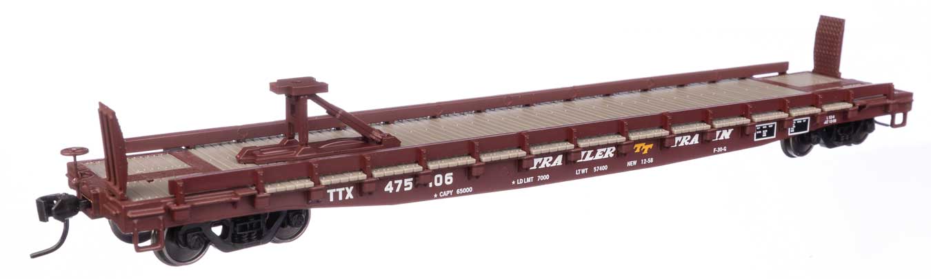 Walthers Mainline 910-50514 HO Scale 53' GSC Piggyback Flatcar Trailer Train (Brown) TTX 475106