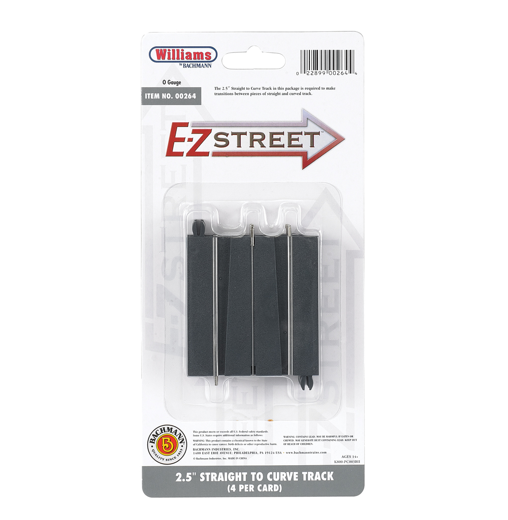 Williams by Bachmann 00264 O Gauge E-Z Street 2.5" Straight to Curve Track Connector